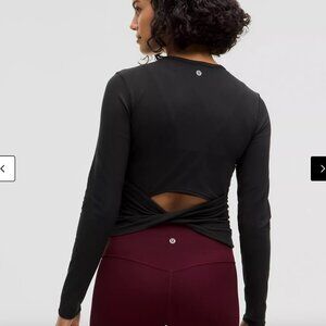 All It Takes Back-Twist Ribbed Long-Sleeve Shirt XS NWT